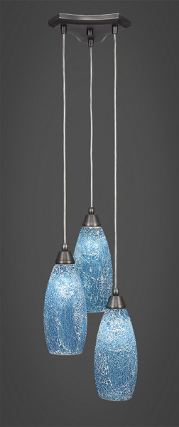 Toltec Lighting - 28-BN-5065 - Three Light Cluster Pendalier - Europa - Brushed Nickel