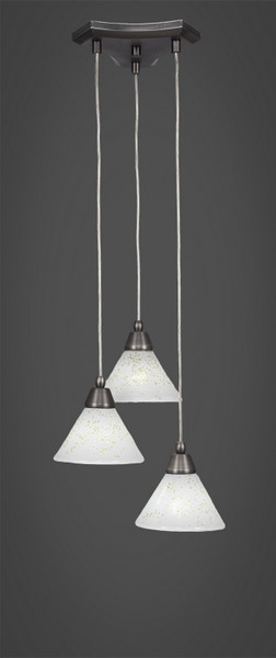 Toltec Lighting - 28-BN-7145 - Three Light Cluster Pendalier - Europa - Brushed Nickel