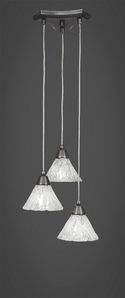 Toltec Lighting - 28-BN-7195 - Three Light Mini Pendant - Europa - Brushed Nickel