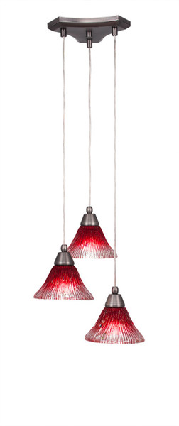 Toltec Lighting - 28-BN-756 - Three Light Cluster Pendalier - Europa - Brushed Nickel