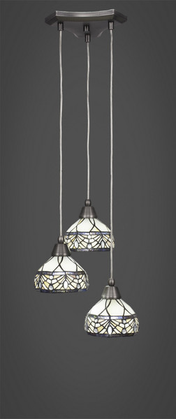 Toltec Lighting - 28-BN-9485 - Three Light Cluster Pendalier - Europa - Brushed Nickel