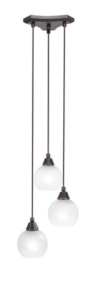 Toltec Lighting - 28-DG-4101 - Three Light Cluster Pendalier - Europa - Dark Granite