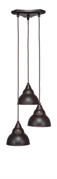 Toltec Lighting - 28-DG-427 - Three Light Multi Light Mini Pendant - Europa - Dark Granite