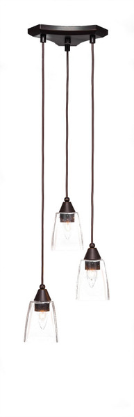 Toltec Lighting - 28-DG-461 - Three Light Cluster Pendalier - Europa - Dark Granite
