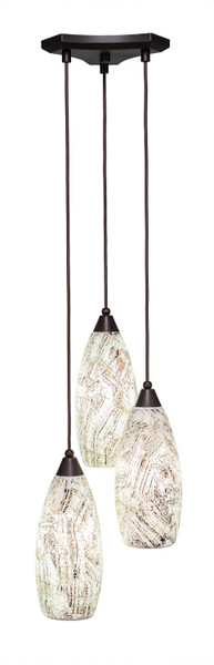 Toltec Lighting - 28-DG-5064 - Three Light Mini Pendant - Europa - Dark Granite