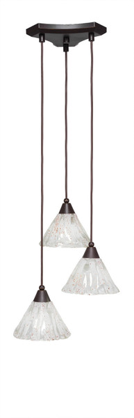 Toltec Lighting - 28-DG-7195 - Three Light Mini Pendant - Europa - Dark Granite