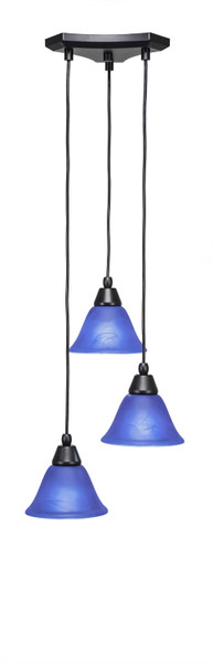 Toltec Lighting - 28-MB-4155 - Three Light Cluster Pendalier - Europa - Matte Black
