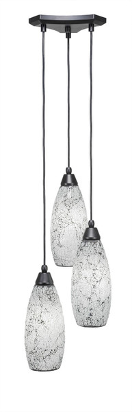 Toltec Lighting - 28-MB-416 - Three Light Cluster Pendalier - Europa - Matte Black