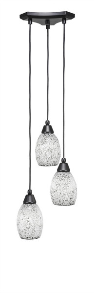 Toltec Lighting - 28-MB-4165 - Three Light Cluster Pendalier - Europa - Matte Black