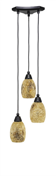 Toltec Lighting - 28-MB-4175 - Three Light Mini Pendant - Europa - Matte Black