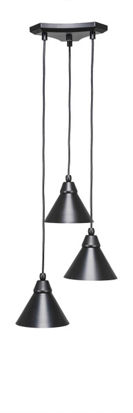 Toltec Lighting - 28-MB-421 - Three Light Cluster Pendalier - Europa - Matte Black