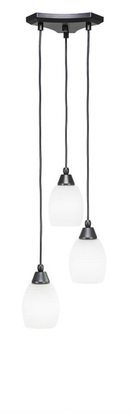 Toltec Lighting - 28-MB-615 - Three Light Cluster Pendalier - Europa - Matte Black