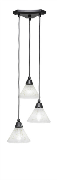 Toltec Lighting - 28-MB-7145 - Three Light Cluster Pendalier - Europa - Matte Black
