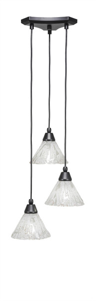 Toltec Lighting - 28-MB-7195 - Three Light Mini Pendant - Europa - Matte Black