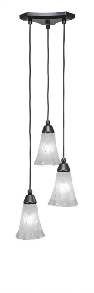 Toltec Lighting - 28-MB-721 - Three Light Cluster Pendalier - Europa - Matte Black