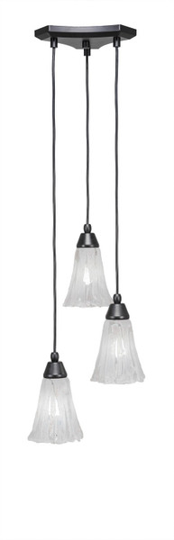Toltec Lighting - 28-MB-729 - Three Light Cluster Pendalier - Europa - Matte Black