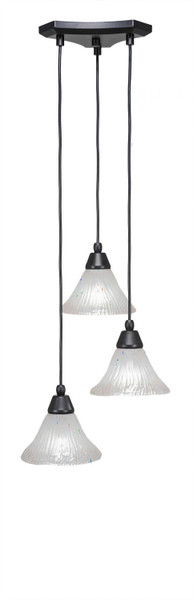 Toltec Lighting - 28-MB-751 - Three Light Cluster Pendalier - Europa - Matte Black