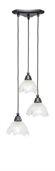 Toltec Lighting - 28-MB-755 - Three Light Cluster Pendalier - Europa - Matte Black