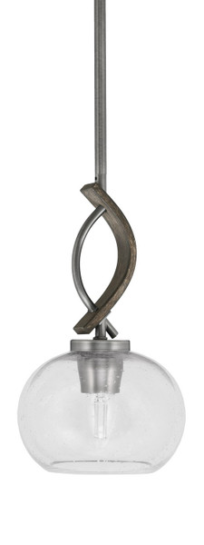 Toltec Lighting - 2901-GPDW-202 - One Light Mini Pendant - Monterey - Graphite & Painted Distressed Wood-look Metal