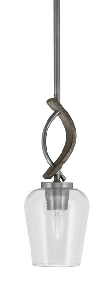 Toltec Lighting - 2901-GPDW-210 - One Light Mini Pendant - Monterey - Graphite & Painted Distressed Wood-look Metal