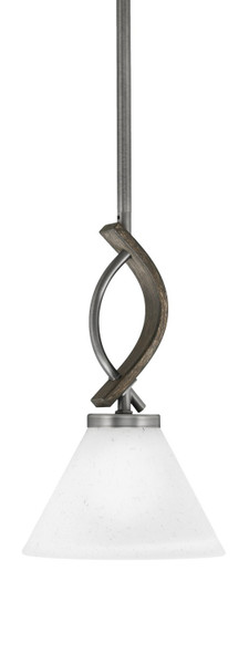 Toltec Lighting - 2901-GPDW-312 - One Light Mini Pendant - Monterey - Graphite & Painted Distressed Wood-look Metal