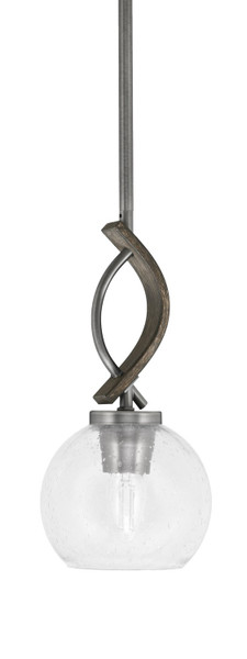 Toltec Lighting - 2901-GPDW-4100 - One Light Mini Pendant - Monterey - Graphite & Painted Distressed Wood-look Metal