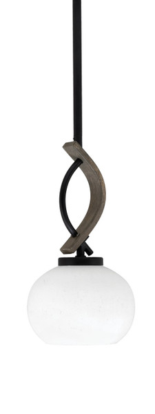 Toltec Lighting - 2901-MBDW-212 - One Light Mini Pendant - Monterey - Matte Black & Painted Distressed Wood-look Metal