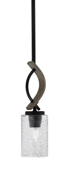 Toltec Lighting - 2901-MBDW-3002 - One Light Mini Pendant - Monterey - Matte Black & Painted Distressed Wood-look Metal