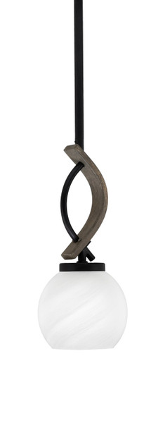 Toltec Lighting - 2901-MBDW-4101 - One Light Mini Pendant - Monterey - Matte Black & Painted Distressed Wood-look Metal