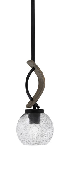 Toltec Lighting - 2901-MBDW-4102 - One Light Mini Pendant - Monterey - Matte Black & Painted Distressed Wood-look Metal