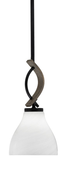 Toltec Lighting - 2901-MBDW-4761 - One Light Mini Pendant - Monterey - Matte Black & Painted Distressed Wood-look Metal