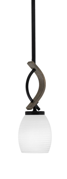 Toltec Lighting - 2901-MBDW-615 - One Light Mini Pendant - Monterey - Matte Black & Painted Distressed Wood-look Metal
