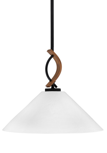 Toltec Lighting - 2901-MBWG-2161 - One Light Mini Pendant - Monterey - Matte Black & Painted Wood-look Metal