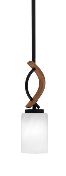 Toltec Lighting - 2901-MBWG-3001 - One Light Mini Pendant - Monterey - Matte Black & Painted Wood-look Metal