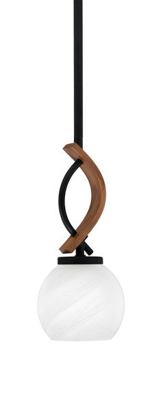 Toltec Lighting - 2901-MBWG-4101 - One Light Mini Pendant - Monterey - Matte Black & Painted Wood-look Metal