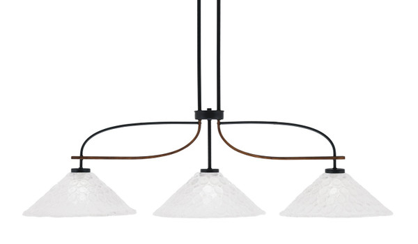 Toltec Lighting - 2936-MBWG-411 - Three Light Bar - Monterey - Matte Black & Painted Wood-look Metal