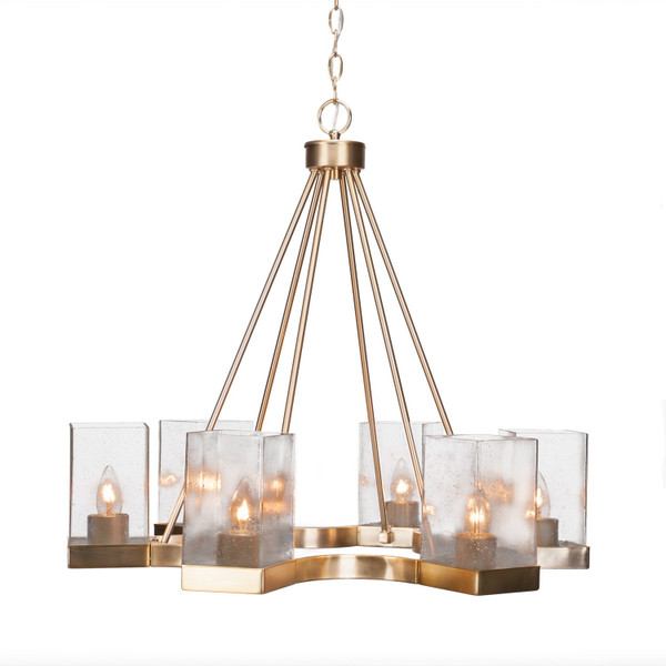 Toltec Lighting - 3026-NAB-530 - Six Light Chandelier - Nouvelle - New Age Brass