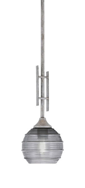 Toltec Lighting - 320-AS-5112 - One Light Mini Pendant - Uptowne - Aged Silver