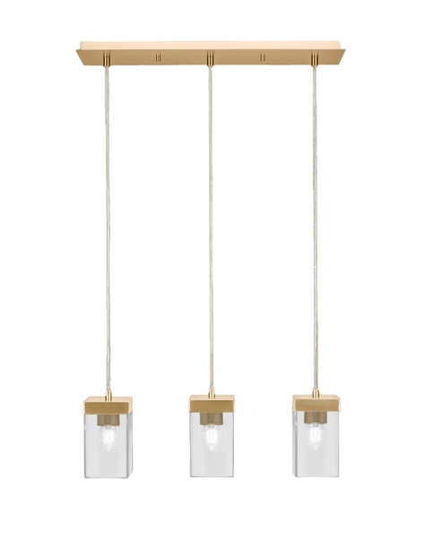 Toltec Lighting - 3213-NAB-530 - Three Light Cluster Pendalier - Nouvelle - New Age Brass