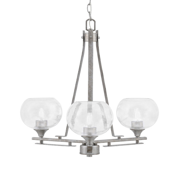 Toltec Lighting - 323-AS-202 - Three Light Chandelier - Uptowne - Aged Silver