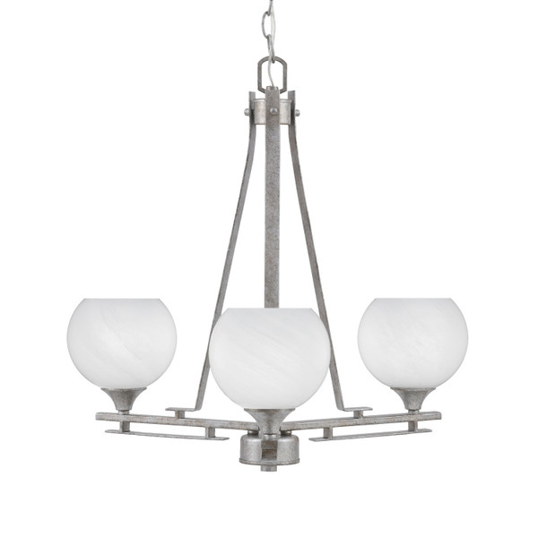 Toltec Lighting - 323-AS-4101 - Three Light Chandelier - Uptowne - Aged Silver