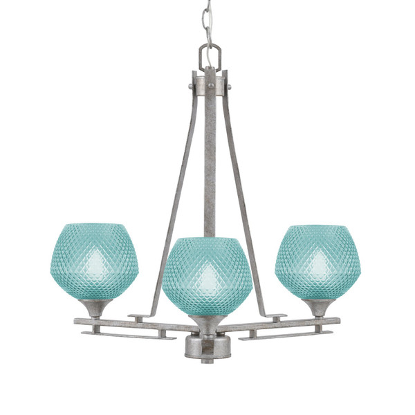 Toltec Lighting - 323-AS-4625 - Three Light Chandelier - Uptowne - Aged Silver