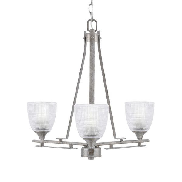 Toltec Lighting - 323-AS-500 - Three Light Chandelier - Uptowne - Aged Silver