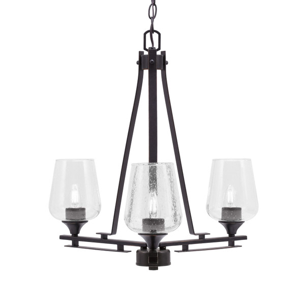 Toltec Lighting - 323-DG-210 - Three Light Chandelier - Uptowne - Dark Granite