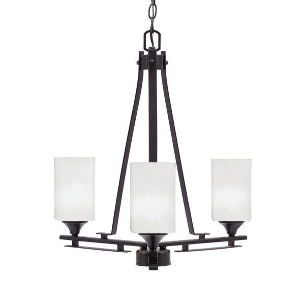 Toltec Lighting - 323-DG-3001 - Three Light Chandelier - Uptowne - Dark Granite