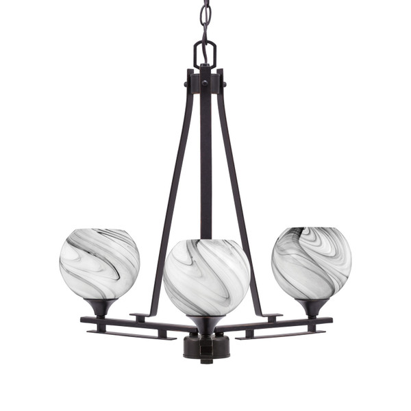 Toltec Lighting - 323-DG-4109 - Three Light Chandelier - Uptowne - Dark Granite
