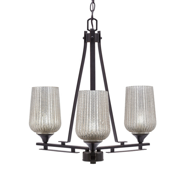 Toltec Lighting - 323-DG-4253 - Three Light Chandelier - Uptowne - Dark Granite