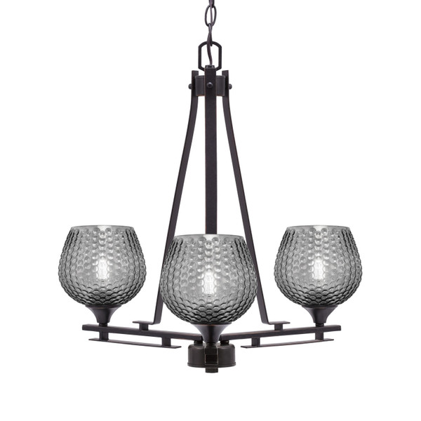 Toltec Lighting - 323-DG-4602 - Three Light Chandelier - Uptowne - Dark Granite