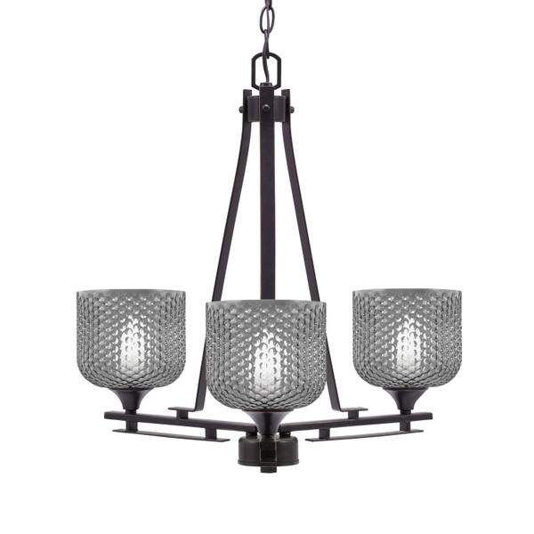 Toltec Lighting - 323-DG-4612 - Three Light Chandelier - Uptowne - Dark Granite