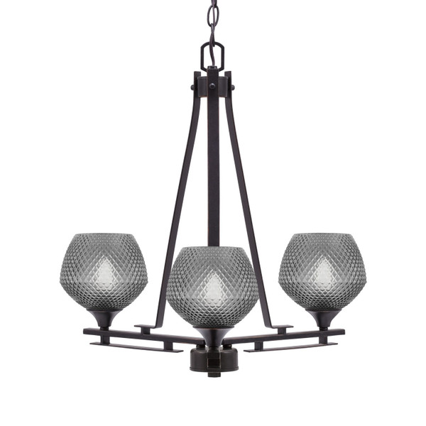 Toltec Lighting - 323-DG-4622 - Three Light Chandelier - Uptowne - Dark Granite